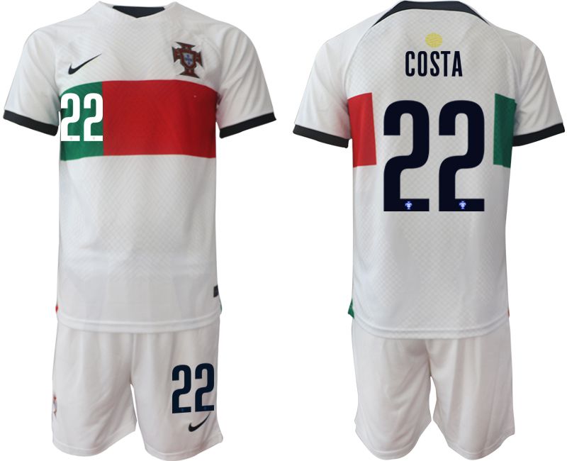 Men 2022 World Cup National Team Portugal away white #22 Soccer Jerseys